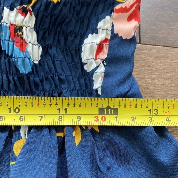 Band of gypsies - summer blue dress with flowers design - size medium - Picture 15 of 16